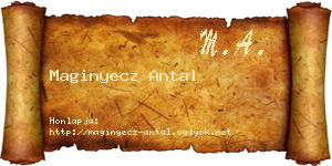 Maginyecz Antal névjegykártya